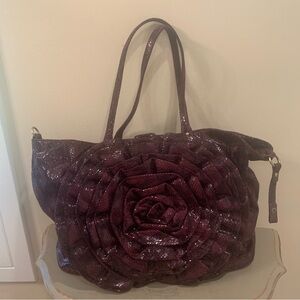 Purple Snakeskin Floral shoulder/Crossbody Bag